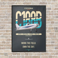 Thumbnail for Cessna A188B AgTruck vertical canvas print - framed - gray background
