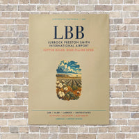Thumbnail for Lubbock Preston Smith International Airport LBB vertical canvas print - no frame - beige background