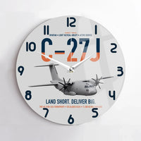 Thumbnail for C-27J Spartan design on light gray no frame wall clock