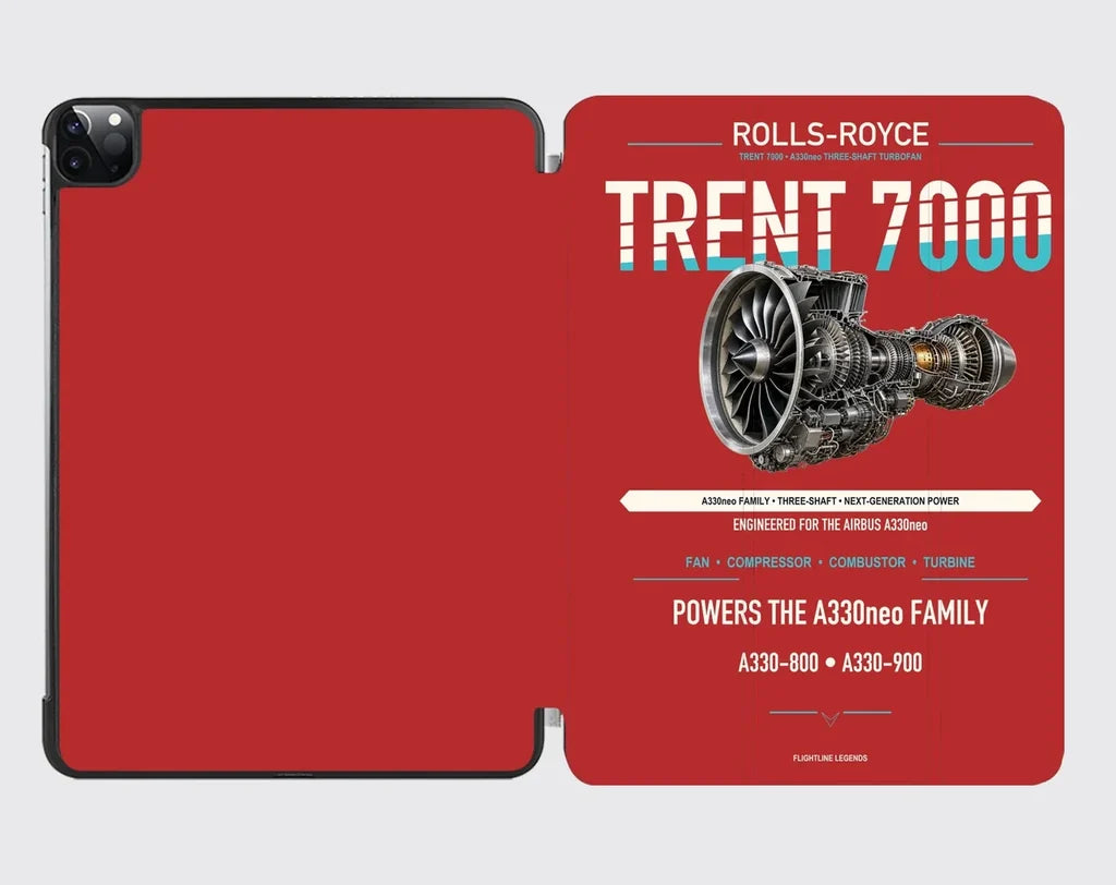 TRENT 7000 design on red ipad tablet case