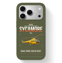 Thumbnail for Bristol Sycamore HR14 design on green army magsafe iphone case, for iPhone 17 Pro