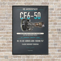 Thumbnail for CF6-50 vertical canvas print - framed - gray background