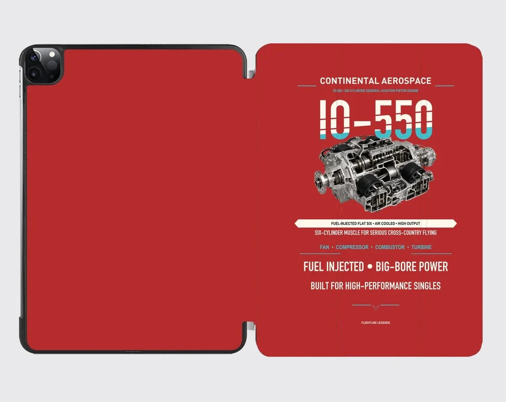 IO-550 design on red ipad tablet case