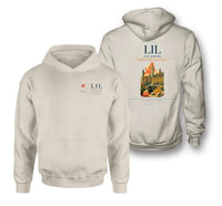 Thumbnail for Lille Airport (LIL) design on khaki double-side hoodie