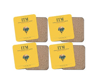 Thumbnail for Osaka International Airport (ITM) design on yellow 4 pieces set coaster