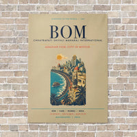 Thumbnail for Chhatrapati Shivaji Maharaj International Airport Mumbai BOM vertical canvas print - no frame - beige background