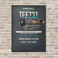 Thumbnail for TFE731 vertical canvas print - framed - gray background