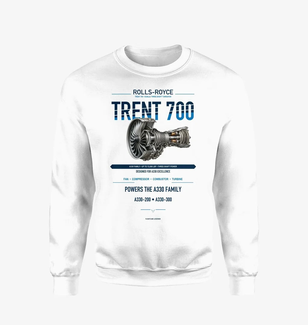TRENT 700 design on white sweatshirt