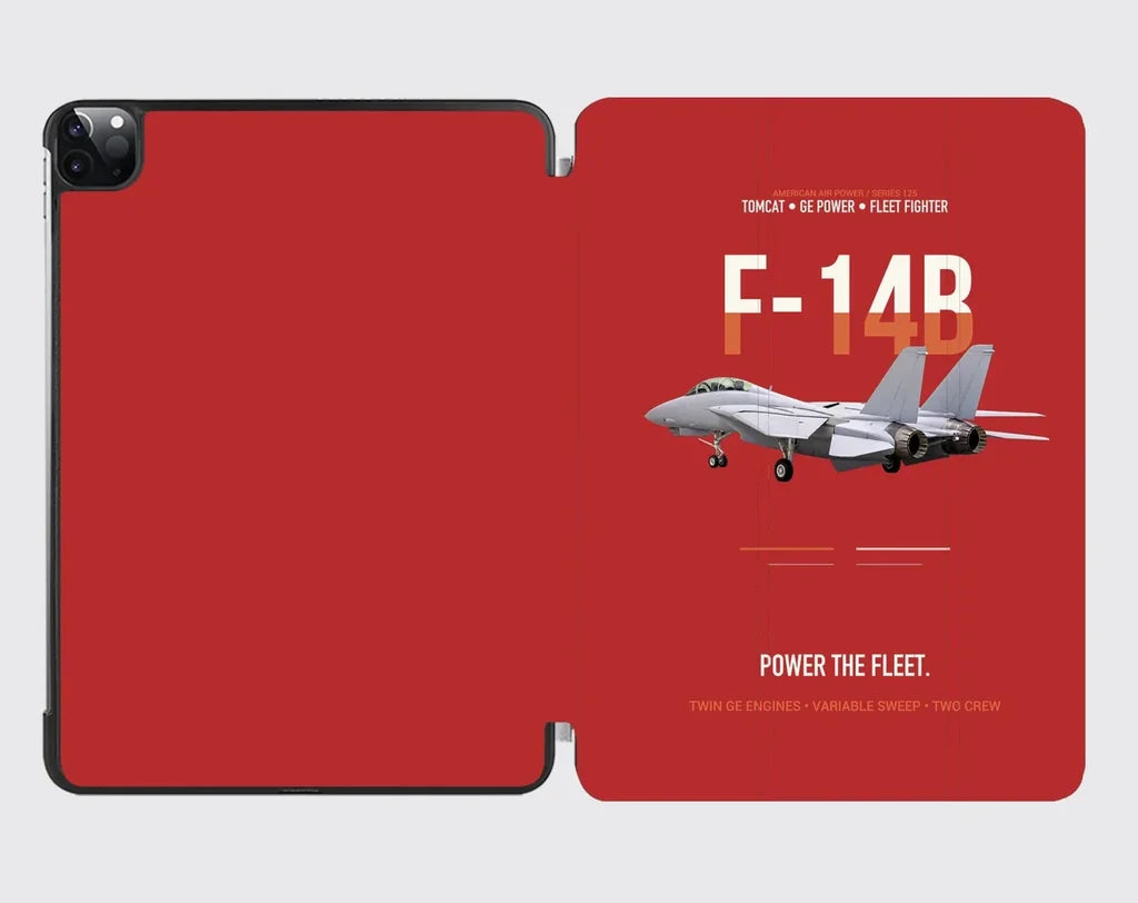 F-14B Tomcat Power The Fleet design on red ipad tablet case