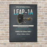 Thumbnail for CFM LEAP-1A vertical canvas print - framed - gray background