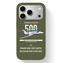 Thumbnail for Cessna Citation 500 - Citation I design on green army magsafe iphone case, for iPhone 17 Pro