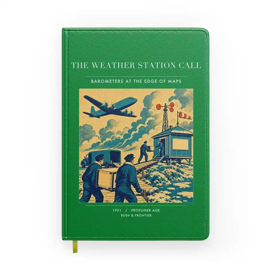 VINTAGE G4288 - The Weather Station Call - Designed Notebooks design on green