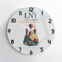Thumbnail for Lanai Airport (LNY) design on light gray no frame wall clock