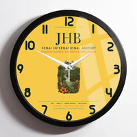 Thumbnail for Senai International Airport Johor Bahru (JHB) design on yellow framed wall clock