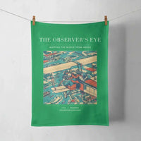 Thumbnail for VINTAGE G4008 - The Observer's Eye - Designed Towels design on green