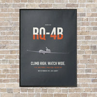 Thumbnail for RQ-4B Global Hawk vertical canvas print - framed - gray background