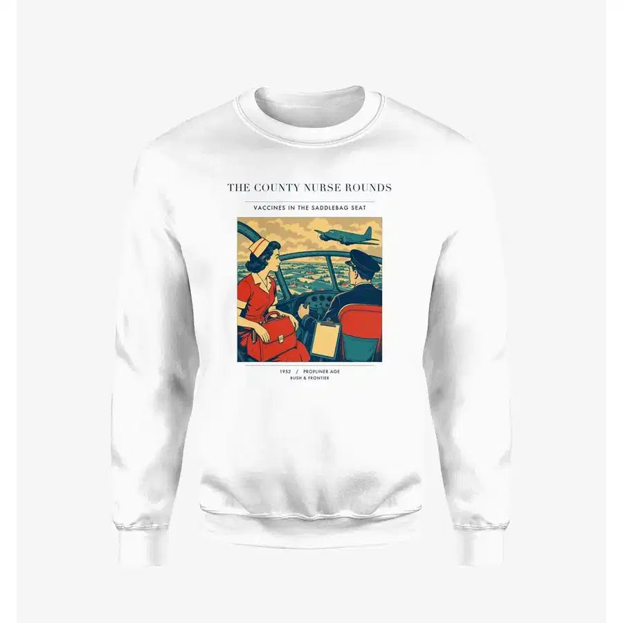 VINTAGE G4481 - The County Nurse Rounds - Designed Sweatshirts design on white