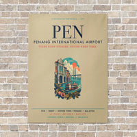 Thumbnail for Penang International Airport PEN vertical canvas print - no frame - beige background