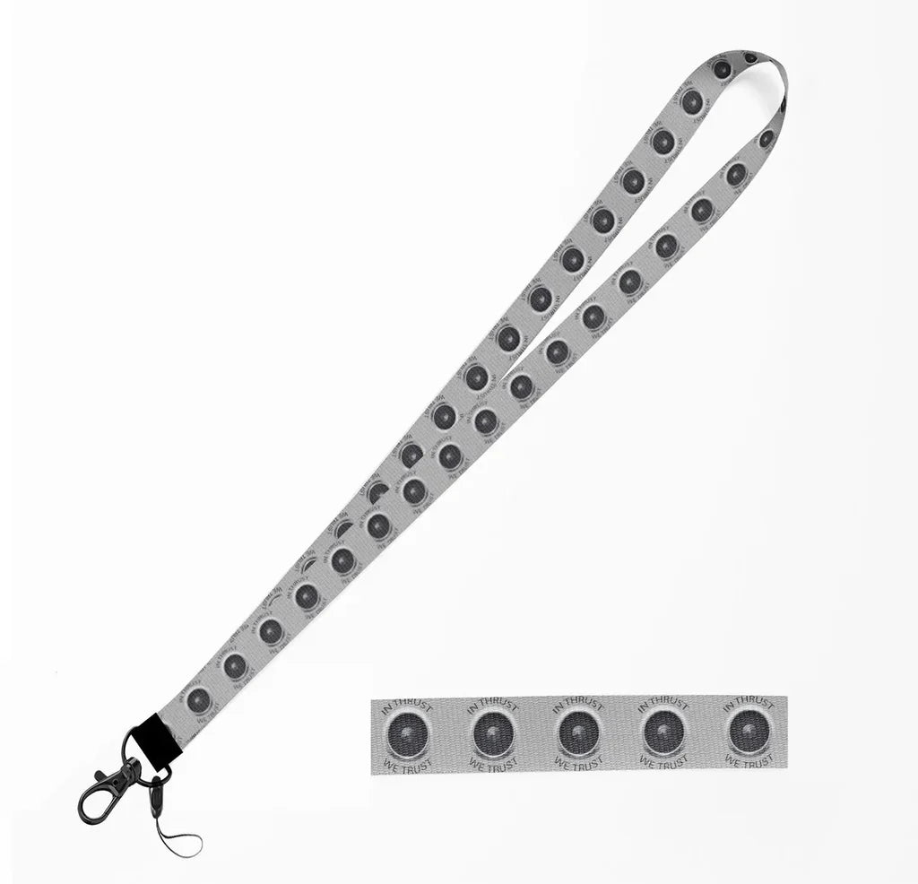 In Thrust We Trust lanyard - light gray