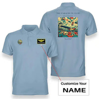 Thumbnail for VINTAGE G4032 - The Parachute Club - Double-Side Polo T-Shirt design on lightblue+name