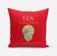 Thumbnail for Chinggis Khaan International Airport (ULN) design on red pillow