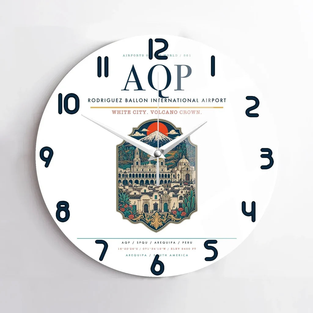Rodriguez Ballon International Airport AQP Wall-Clock No-Frame - White