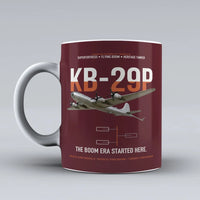 Thumbnail for KB-29P SUPERFORTRESS design on dark red ceramic mug, double-side print