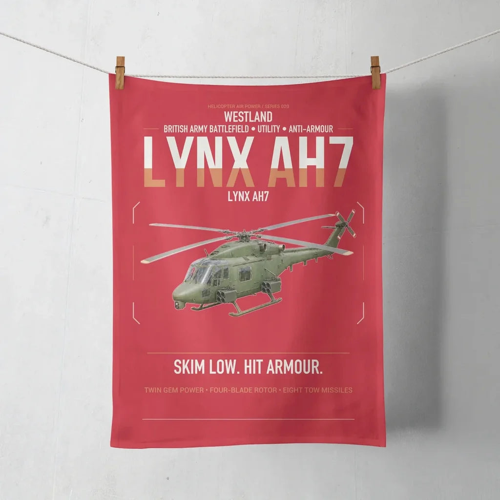 Westland Lynx AH7 design on red towel