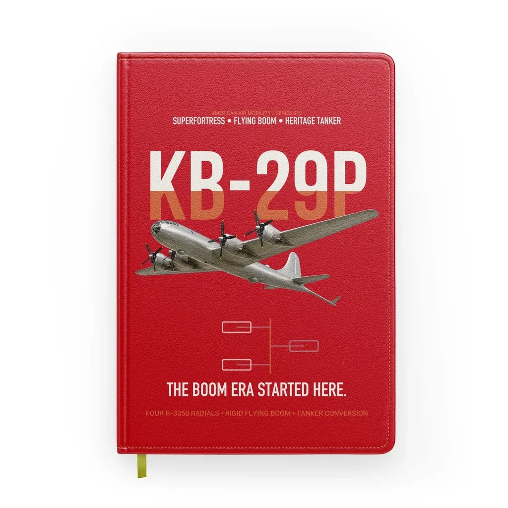 KB-29P SUPERFORTRESS design on red notebook