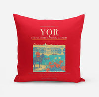 Thumbnail for Regina International Airport (YQR) design on red pillow