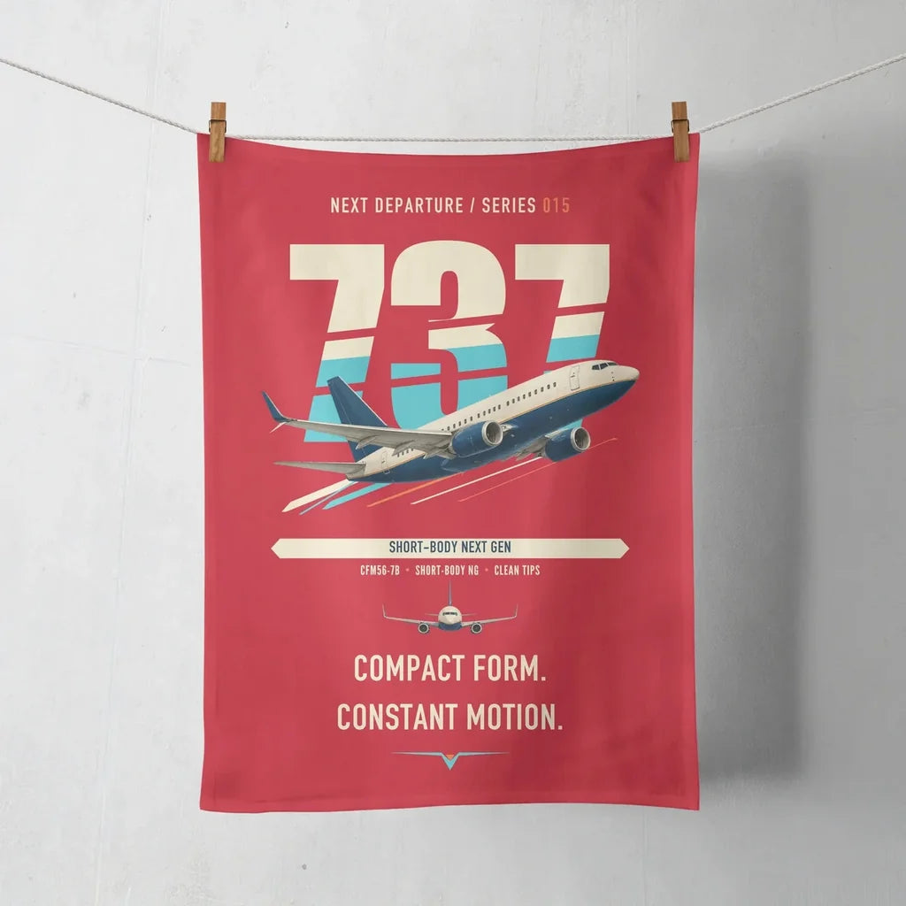 Boeing 737-700 NG design on red towel