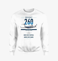 Thumbnail for Beechcraft King Air 260 design on white sweatshirt