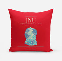 Thumbnail for Juneau International Airport (JNU) design on red pillow