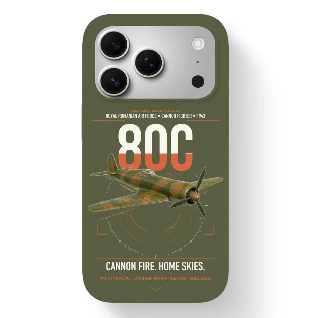 IAR 80C design on green army magsafe iphone case, for iPhone 17 Pro