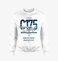 Thumbnail for Cessna 175 Skylark design on white sweatshirt