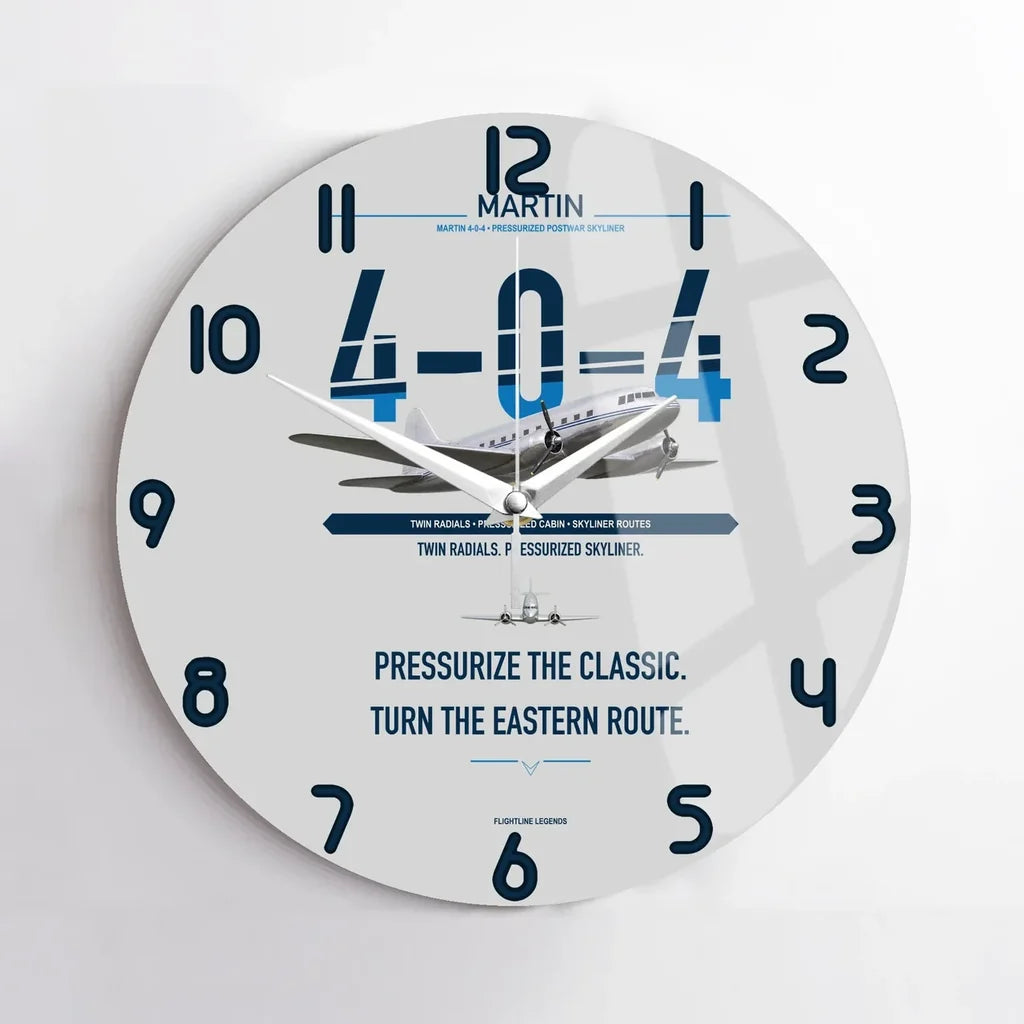Martin 4-0-4 design on light gray no frame wall clock