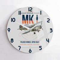 Thumbnail for Fairey Swordfish Mk I design on light gray no frame wall clock