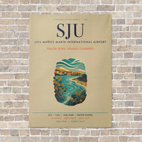 Thumbnail for Luis Muñoz Marín International Airport San Juan SJU vertical canvas print - no frame - beige background