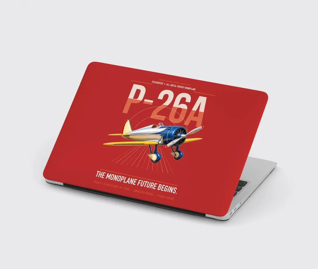 Boeing P-26A Peashooter design on red MacBook case