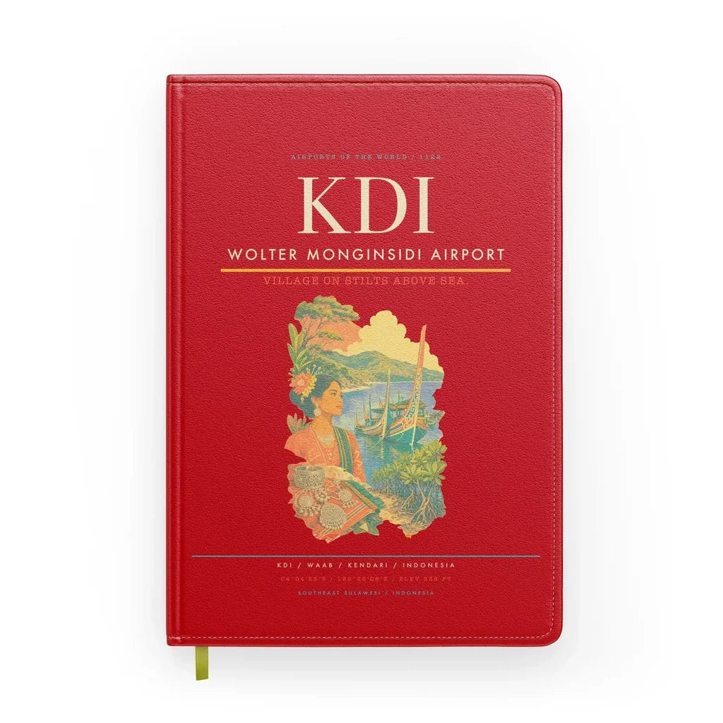 Wolter Monginsidi Airport (KDI) design on red notebook