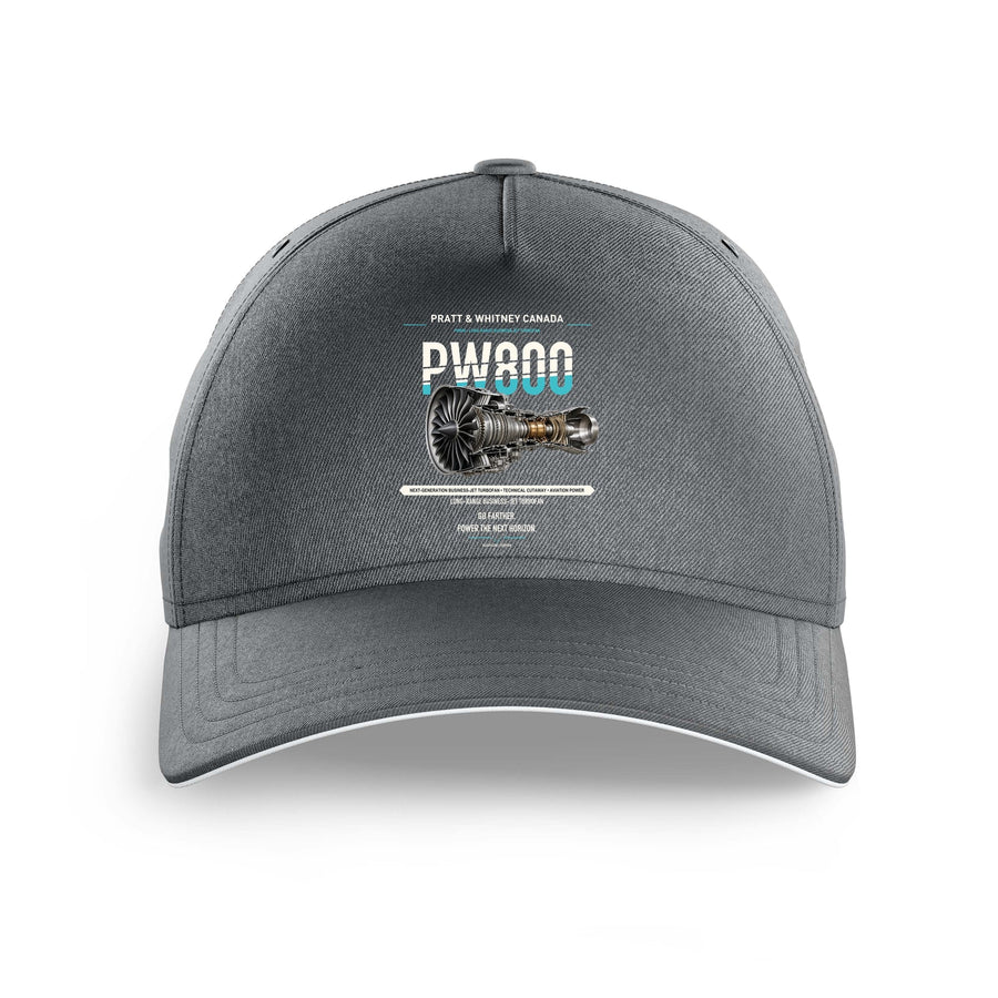 PW800 design on gray printed hat