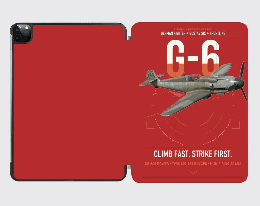 Messerschmitt Bf 109G-6 design on red ipad tablet case