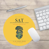 Thumbnail for San Antonio International Airport (SAT) design on yellow round mouse pad