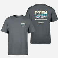 Thumbnail for Cessna T210N Centurion design on gray t-shirt, double-side print