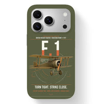Thumbnail for Sopwith Camel F.1 design on green army magsafe iphone case, for iPhone 17 Pro