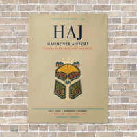 Thumbnail for Hannover Airport HAJ vertical canvas print - no frame - beige background