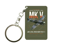 Thumbnail for Hawker Tempest Mk V design on green army designed key chain, double-side print