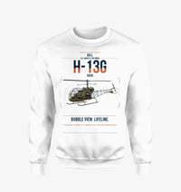 Thumbnail for Bell H-13G Sioux design on white sweatshirt