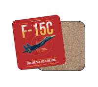 Thumbnail for F-15C Eagle design on red 1 piece coaster