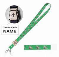 Thumbnail for Airbus A320 & V2500 Engine seat belt lanyard - green with name